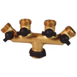 GHT 4-Valve Manifold Garden Hose 4-Valve Manifold